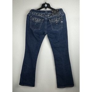Miss Me Women's 29 Easy Boot Dark Wash Blue Denim Jeans Rhinestone JE5639E2L